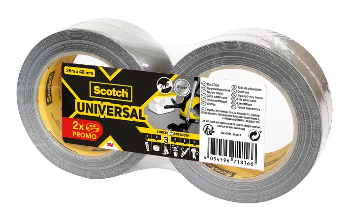 Brico Dubbelzijdige Tape-3M Scotch Ducttape Universal Grijs 25M 48Mm