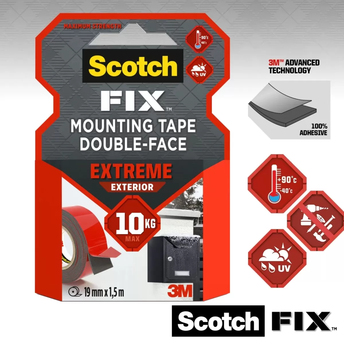 Brico Technische Tape-3M Scotch Extreme Montagetape 1,5Mx19Mm