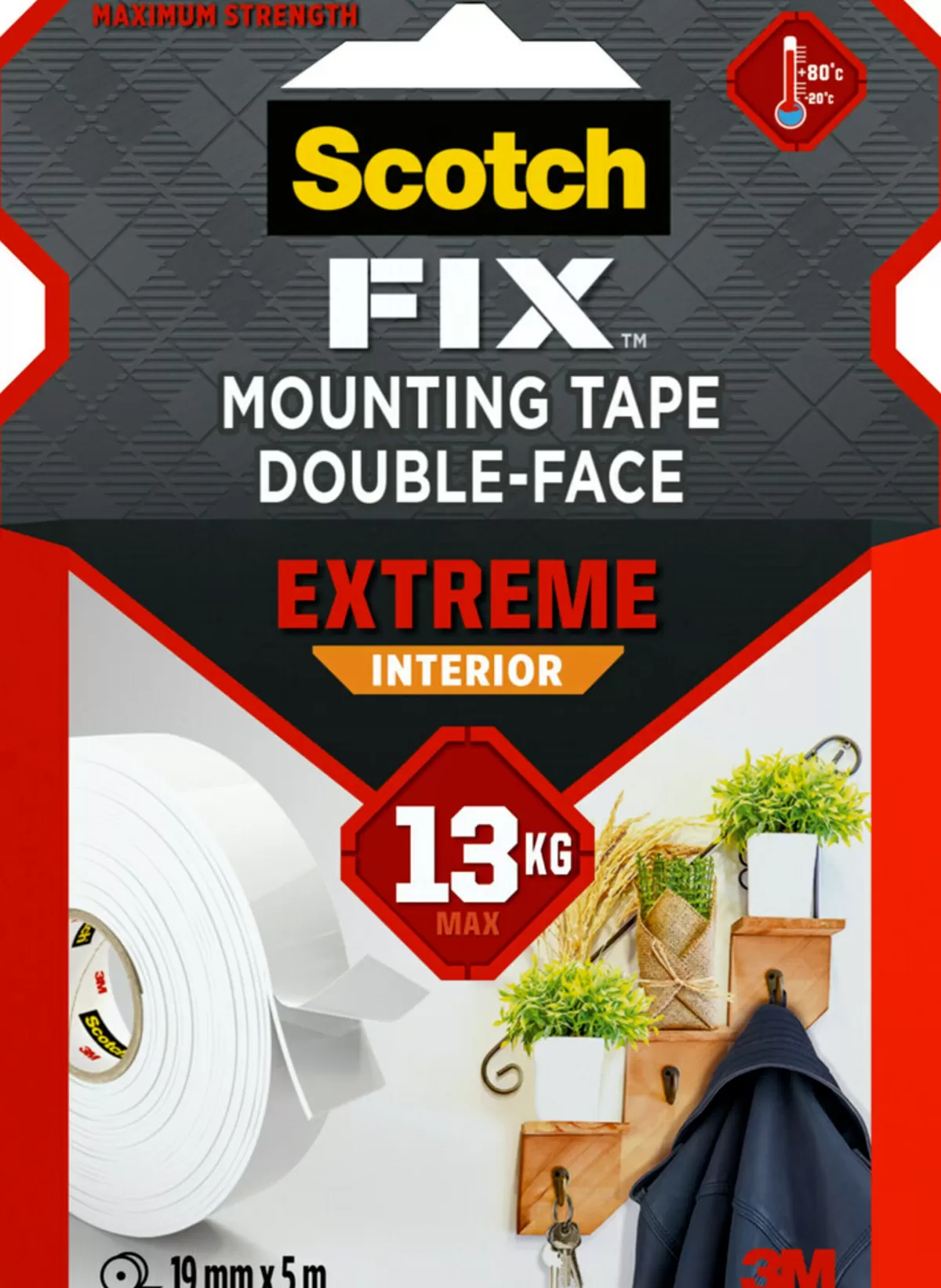 Brico Dubbelzijdige Tape-3M Scotch Montagetape Voor Binnen Extreme Pgs05-1950-P 19Mm 5M