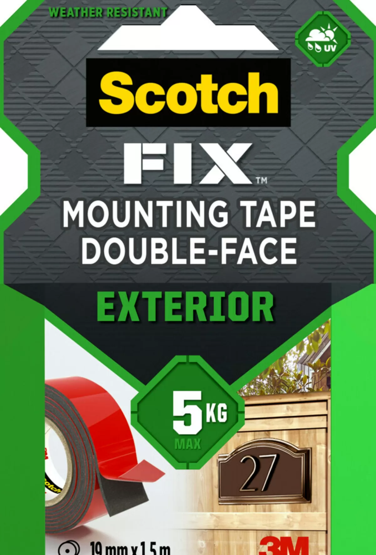 Brico Dubbelzijdige Tape-3M Scotch Montagetape Voor Buiten 5344-1915-P 19Mm 1,5M