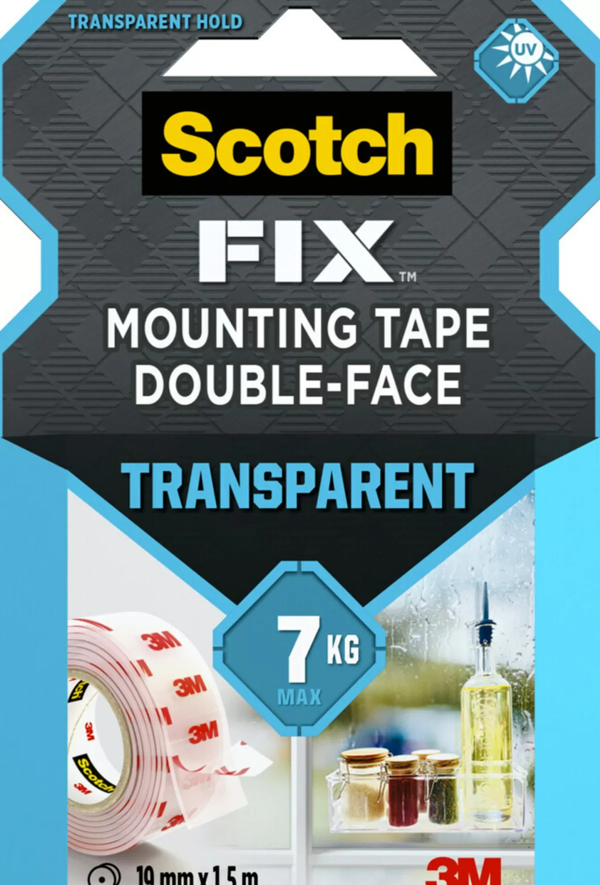 Brico Technische Tape-3M Scotch Transparant Montagetape 19Mmx1,5M