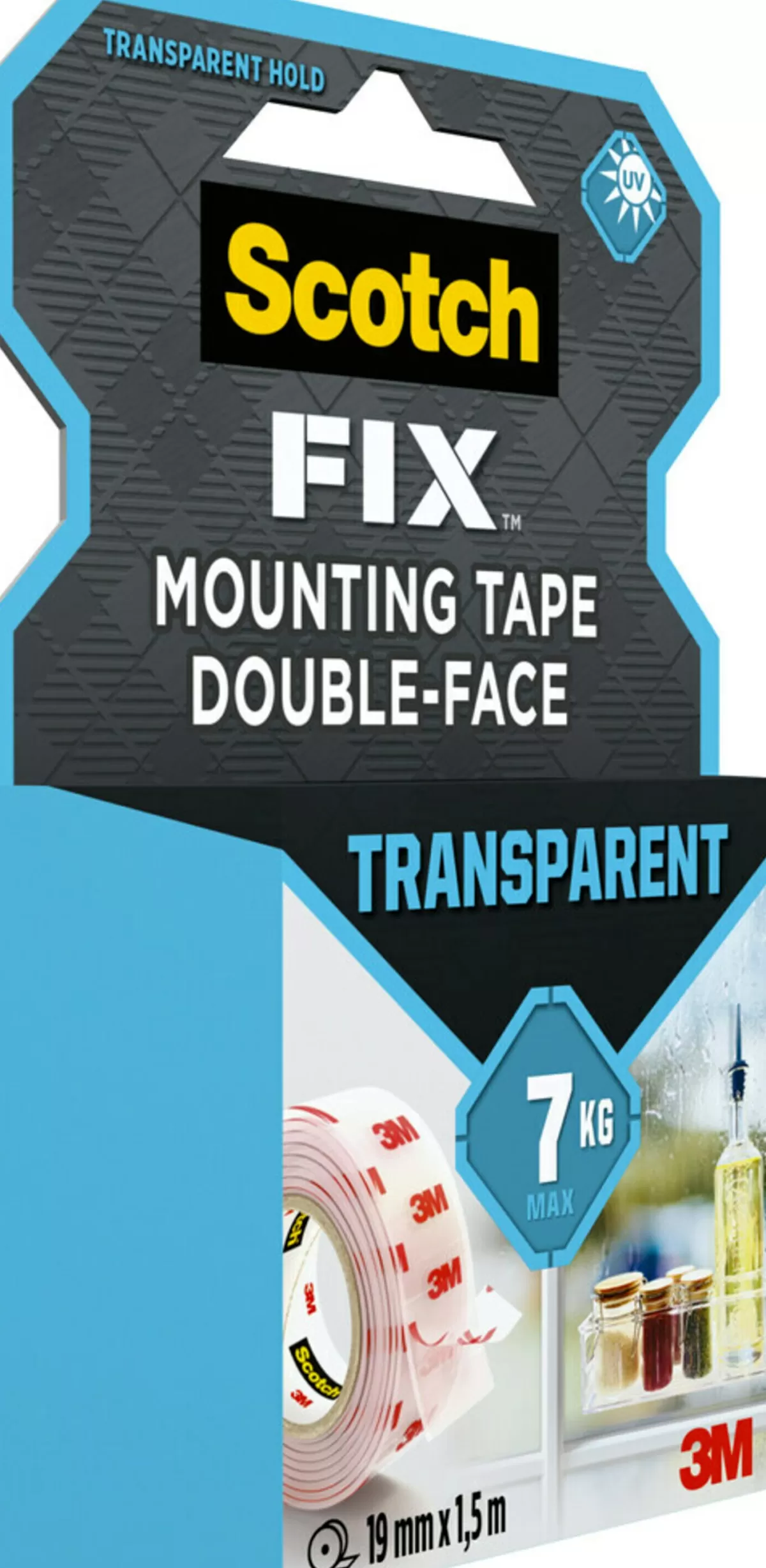 Brico Technische Tape-3M Scotch Transparant Montagetape 19Mmx1,5M