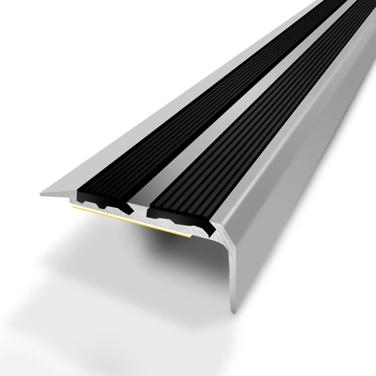 Brico Profielen-3M Trapneus Met 2 Zelfklevende Strips Van Natuurlijk Geanodiseerd Aluminium 40Mmx20Mm/170Cm