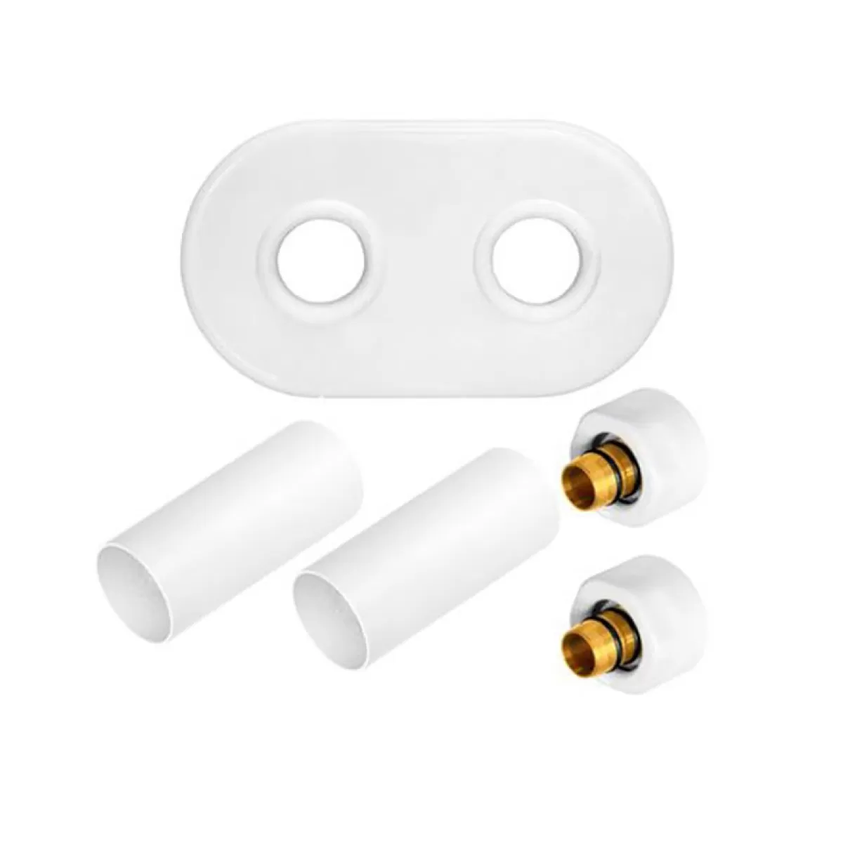 Brico Alatus Witte Kraag +2X Cu Connectoren Set Radiator Maskeren Decoratieve Verwarmingshoes