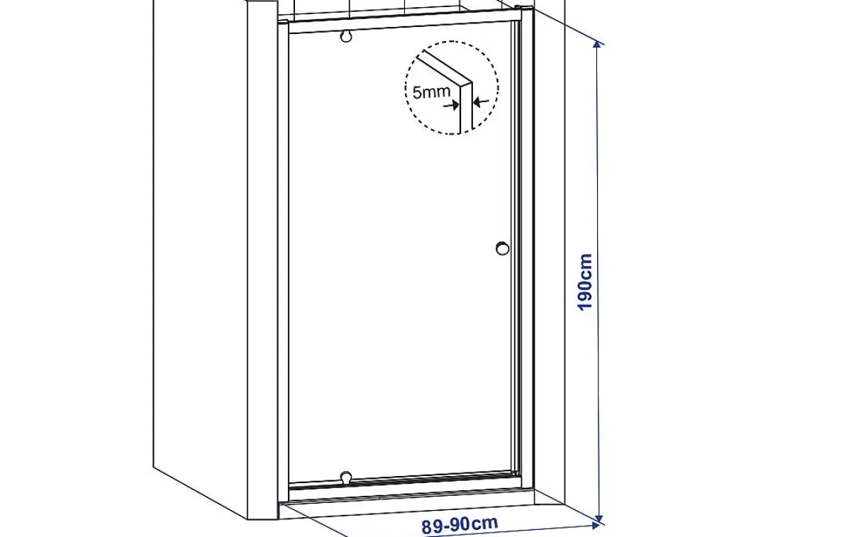 Brico Aquavive Douche Draaideur Zanzibar Chroom 190X90Cm New