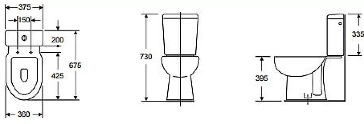 Brico Baseline Duoblok Toilet I Ao Aansluiting Wit Outlet