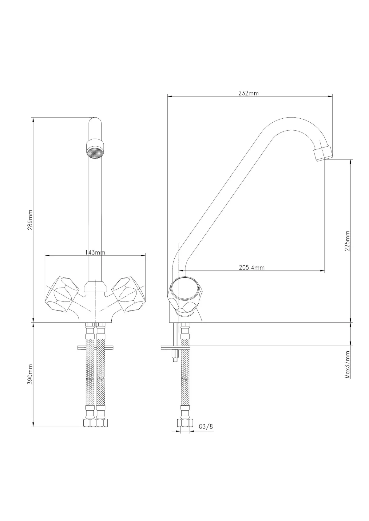 Brico Baseline Keukenkraan Chroom New