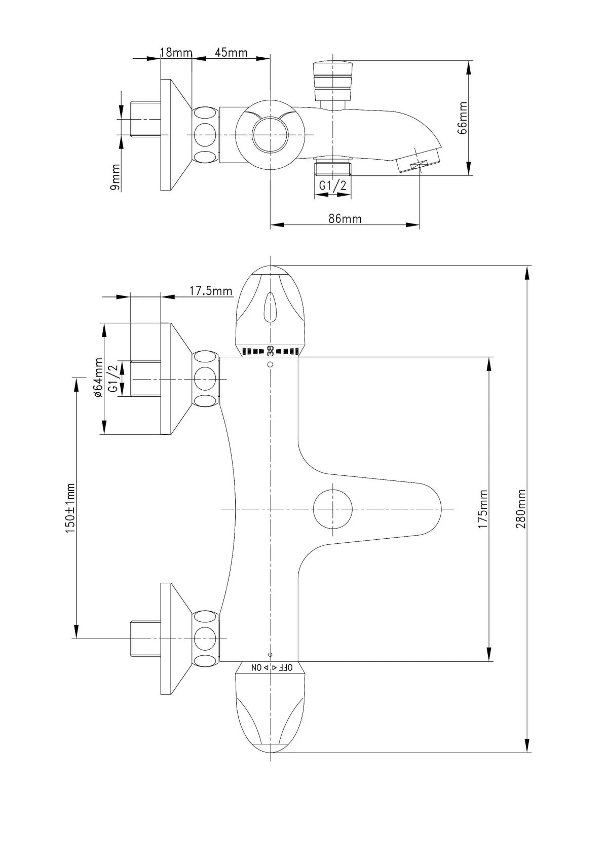 Brico Baseline Thermostatische Badmengkraan Chroom 15Cm Sale