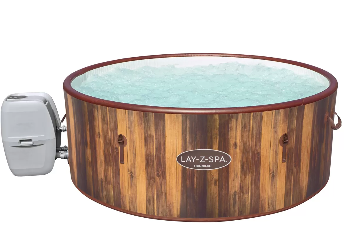 Brico Spa En Jacuzzi-Bestway Jacuzzi Lay-Z-Spa Helsinki 60025 1123L Imitatie Hout O180X66Cm