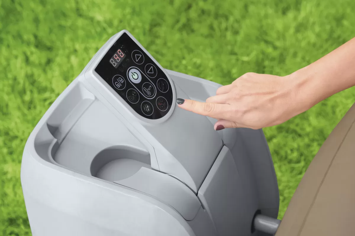 Brico Spa En Jacuzzi-Bestway Lay-Z-Spa 60017, 916 L, 6 Personen, Rond, Bubbelmassage / Airjet, Beige, Wit