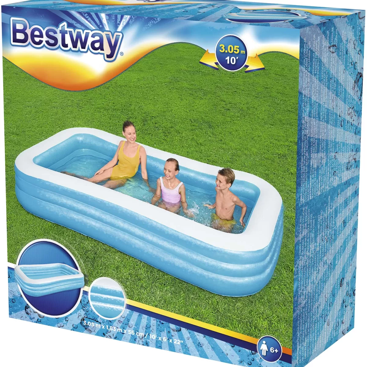 Brico Opblaaszwembaden-Bestway Opblaasbaar Familie Zwembad 305 X 183 Cm