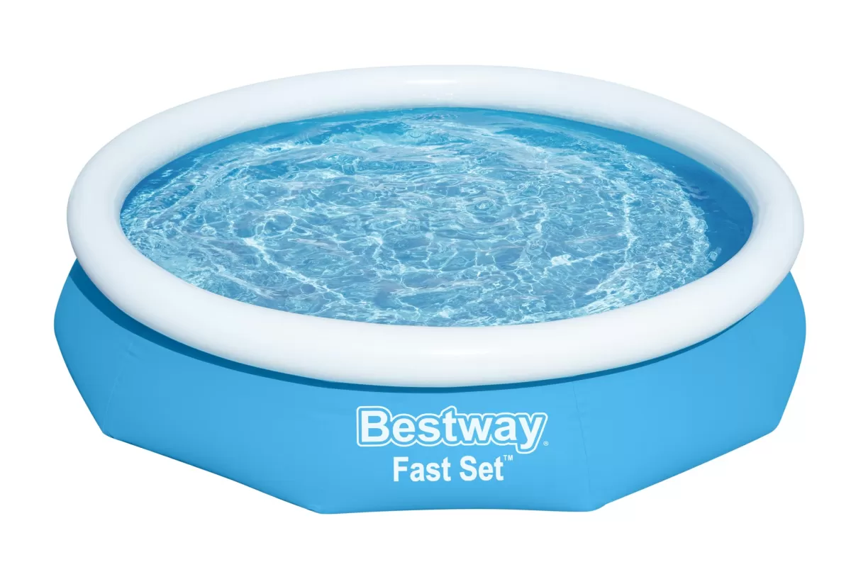 Brico Opblaaszwembaden-Bestway Opblaaszwembad Fast Set Rond Met Filterpomp O305X66Cm