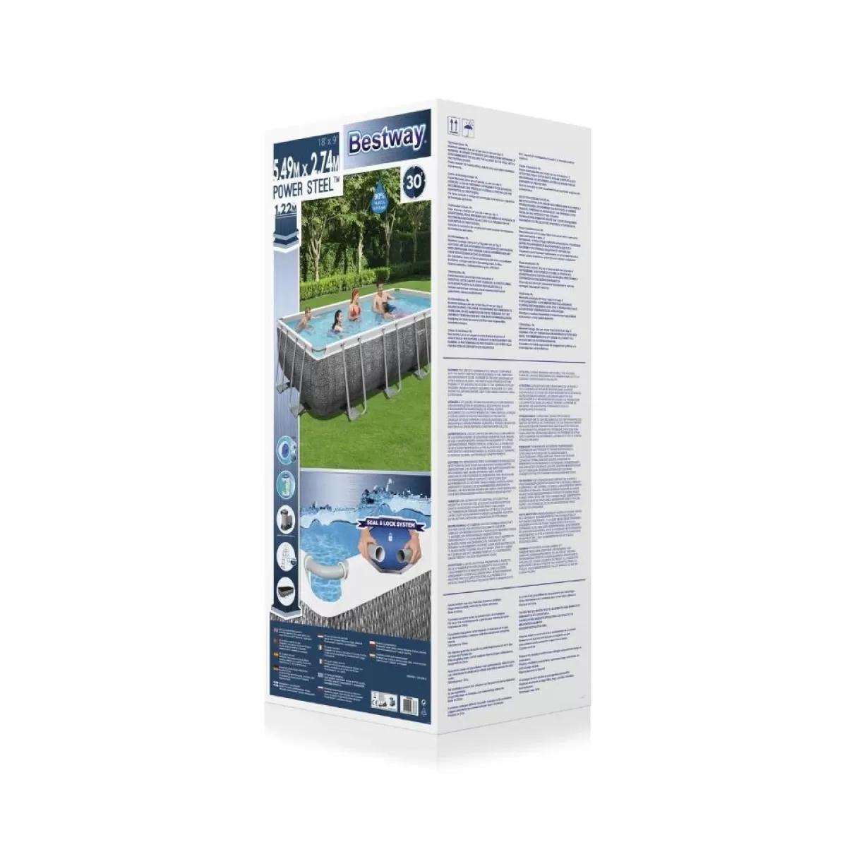 Brico Opzetzwembaden Met Pomp-Bestway Opzetzwembad Power Steel Rechthoek Met Filterpomp O549X274X122Cm
