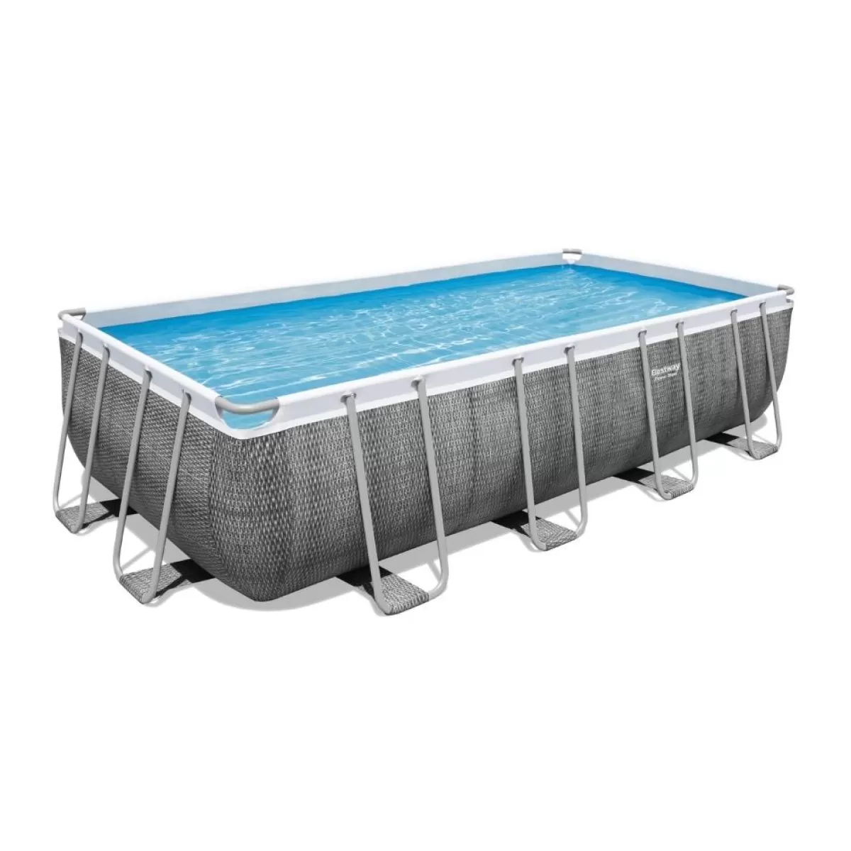 Brico Opzetzwembaden Met Pomp-Bestway Opzetzwembad Power Steel Rechthoek Met Filterpomp O549X274X122Cm