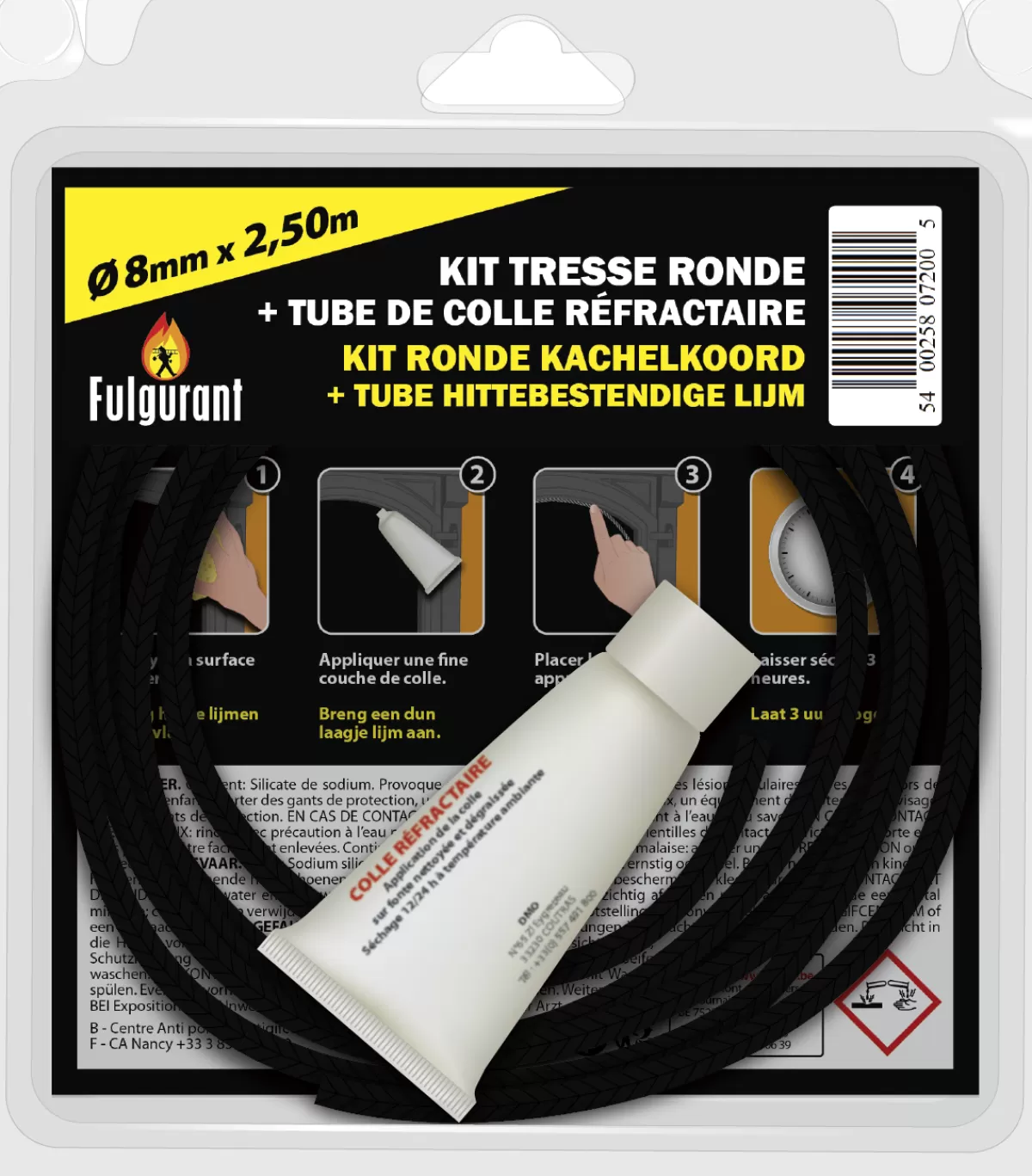 Brico Bevil Kit Ronde Kachelkoord Fulgurant 8 Mm Met Hittebestendige Lijm Tube