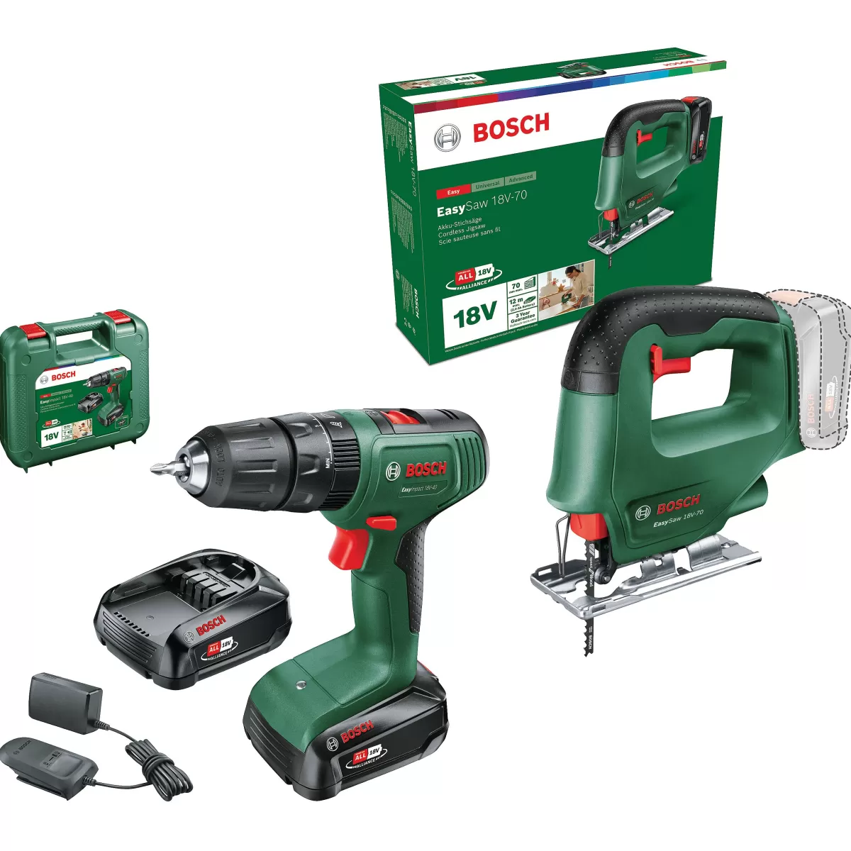Brico Bosch Accuboormachine Met Klopfunctie + Decoupeerzaag Toolkit 18V (2 Accu'S) Best Sale