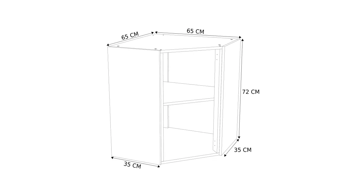 Brico Bovenkast Hoek Keuken Modulo Wit 65Cm Fashion