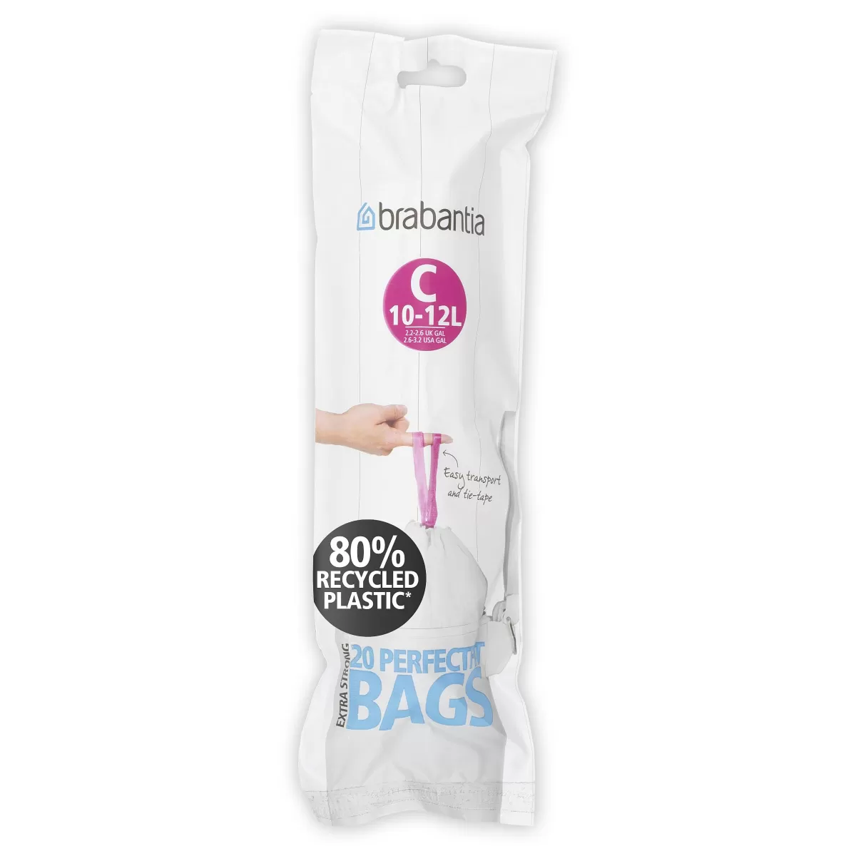 Brico Brabantia Perfectfit Afvalzak Met Trekbandsluiting Code C 10-12L 20 Stuks/Rol Recycled Fashion