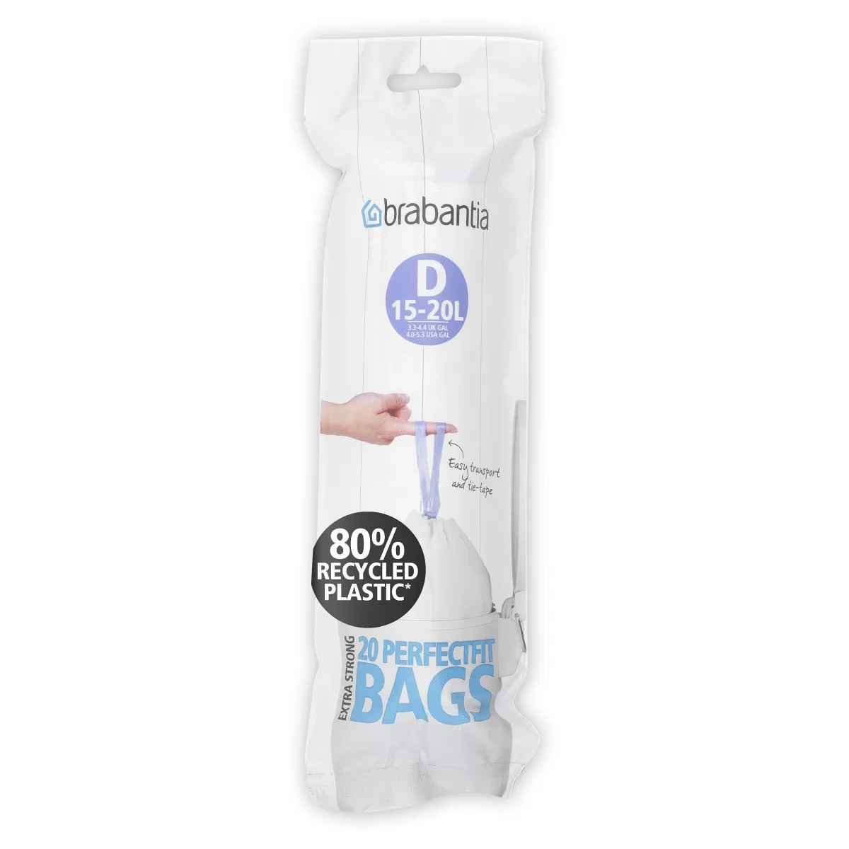 Brico Brabantia Perfectfit Afvalzak Met Trekbandsluiting Code D 15-20L 20 Stuks/Rol Recycled Outlet