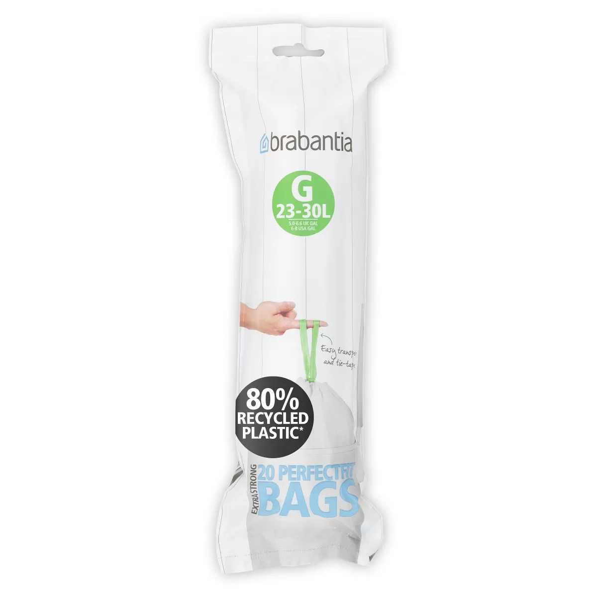 Brico Brabantia Perfectfit Afvalzak Met Trekbandsluiting Code G 23-30L 20 Stuks/Rol Recycled Best Sale
