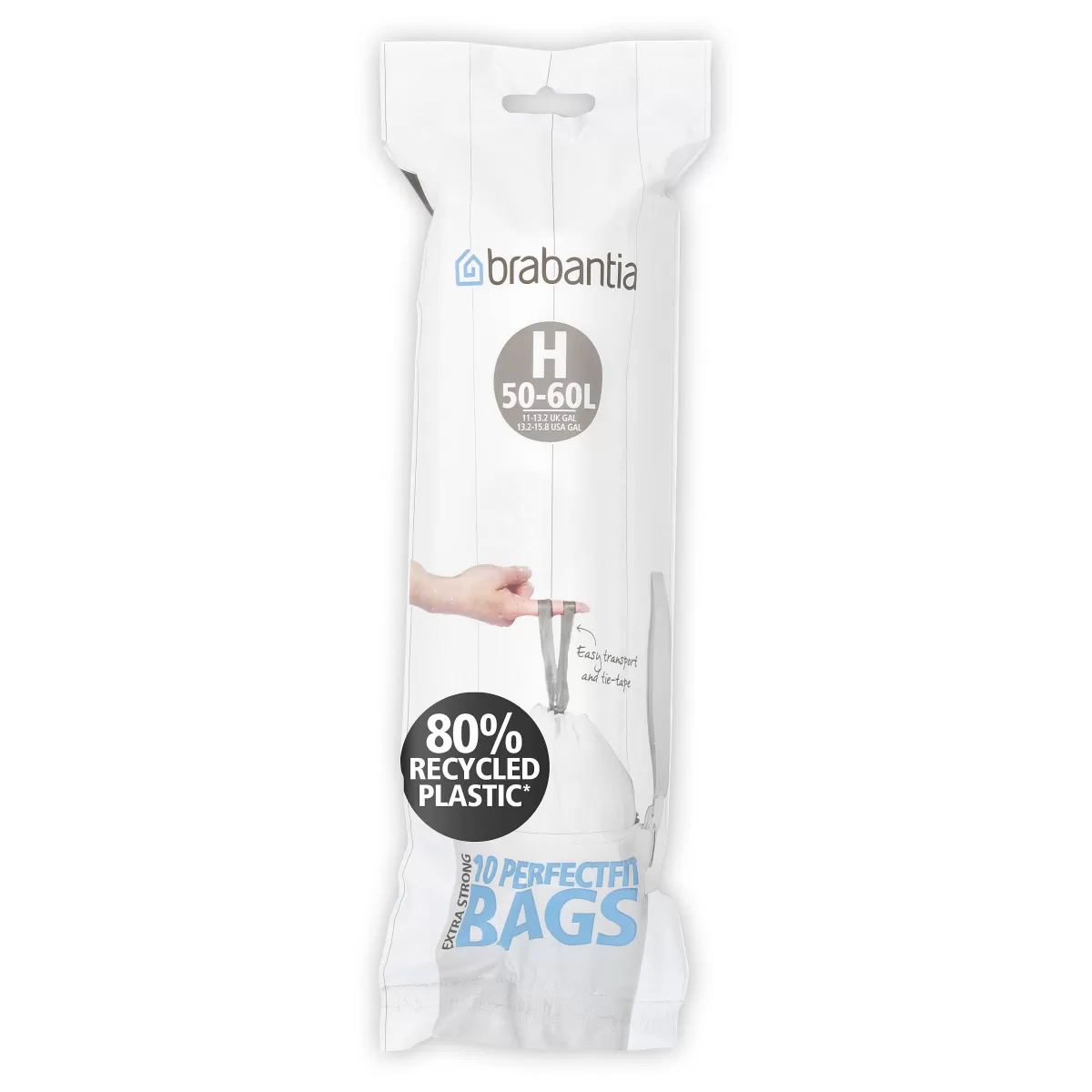 Brico Brabantia Perfectfit Afvalzak Met Trekbandsluiting Code H 50-60L 10 Stuks/Rol Recycled Clearance