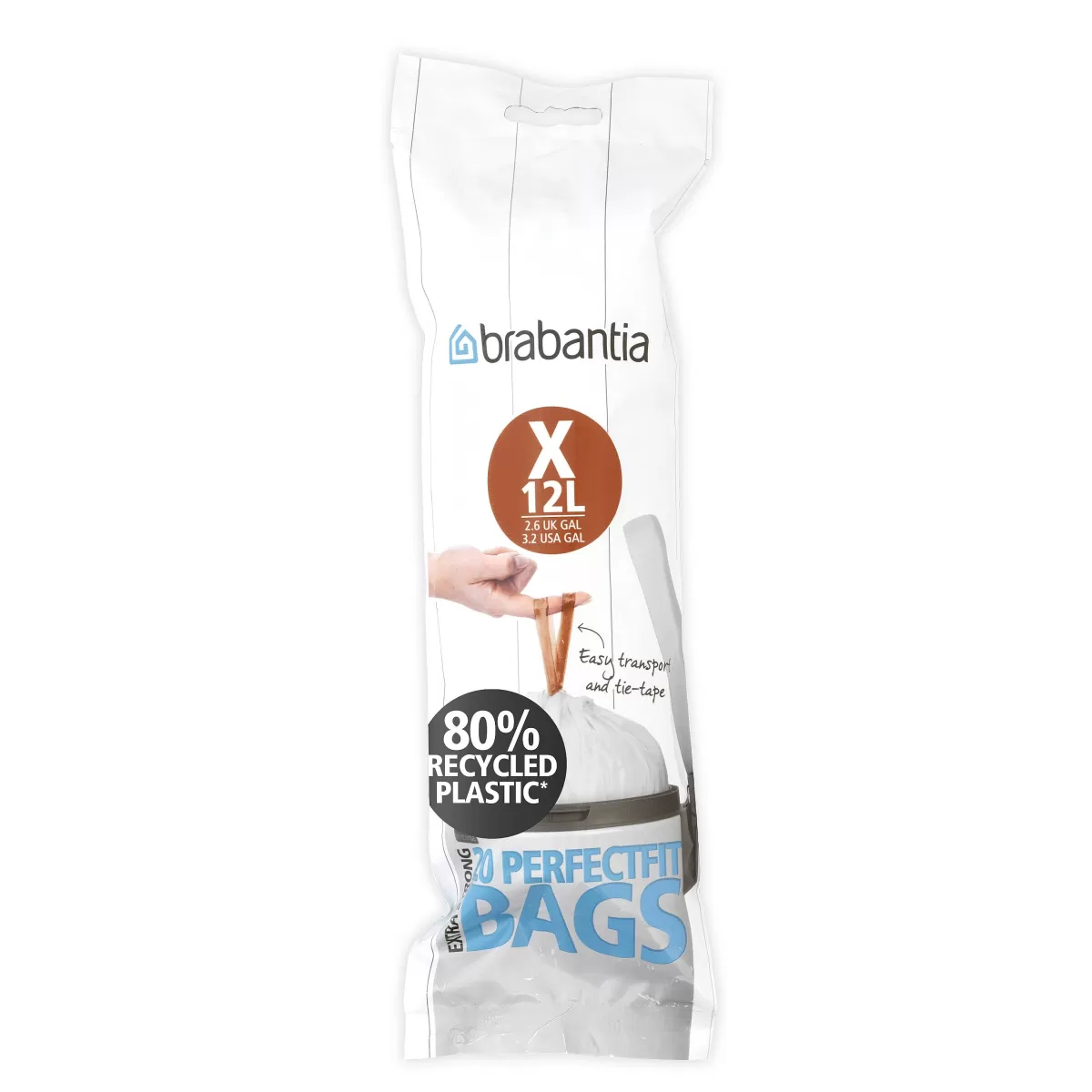 Brico Brabantia Perfectfit Afvalzak Met Trekbandsluiting Code X 10-12L 20 Stuks/Rol Recycled Shop