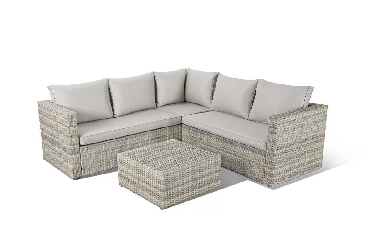 Brico Loungesets-Central Park Alea Loungeset Taupe Staal/Canvas 3 Delig