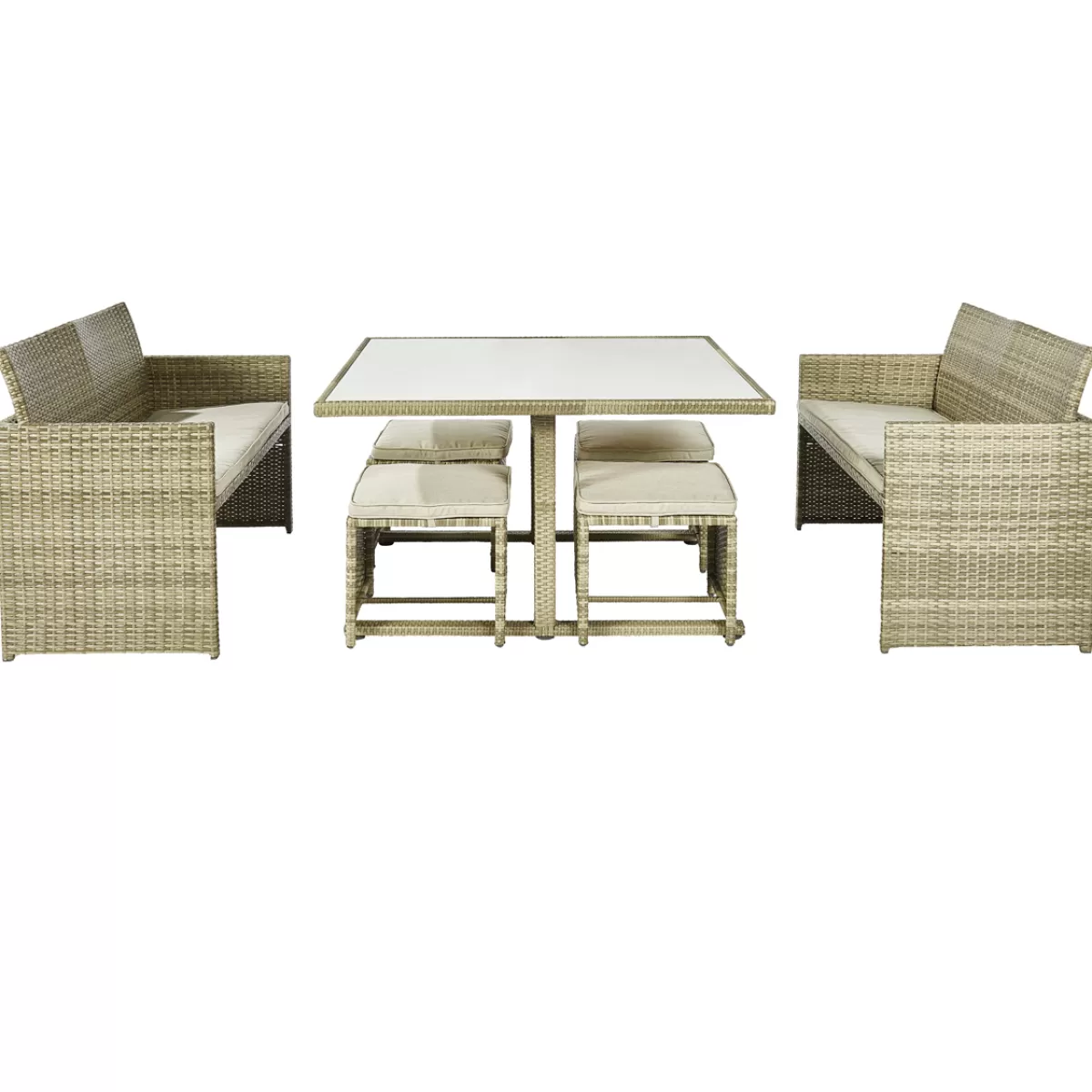 Brico Loungesets-Central Park Dining Loungeset Capri Naturel 7-Delig