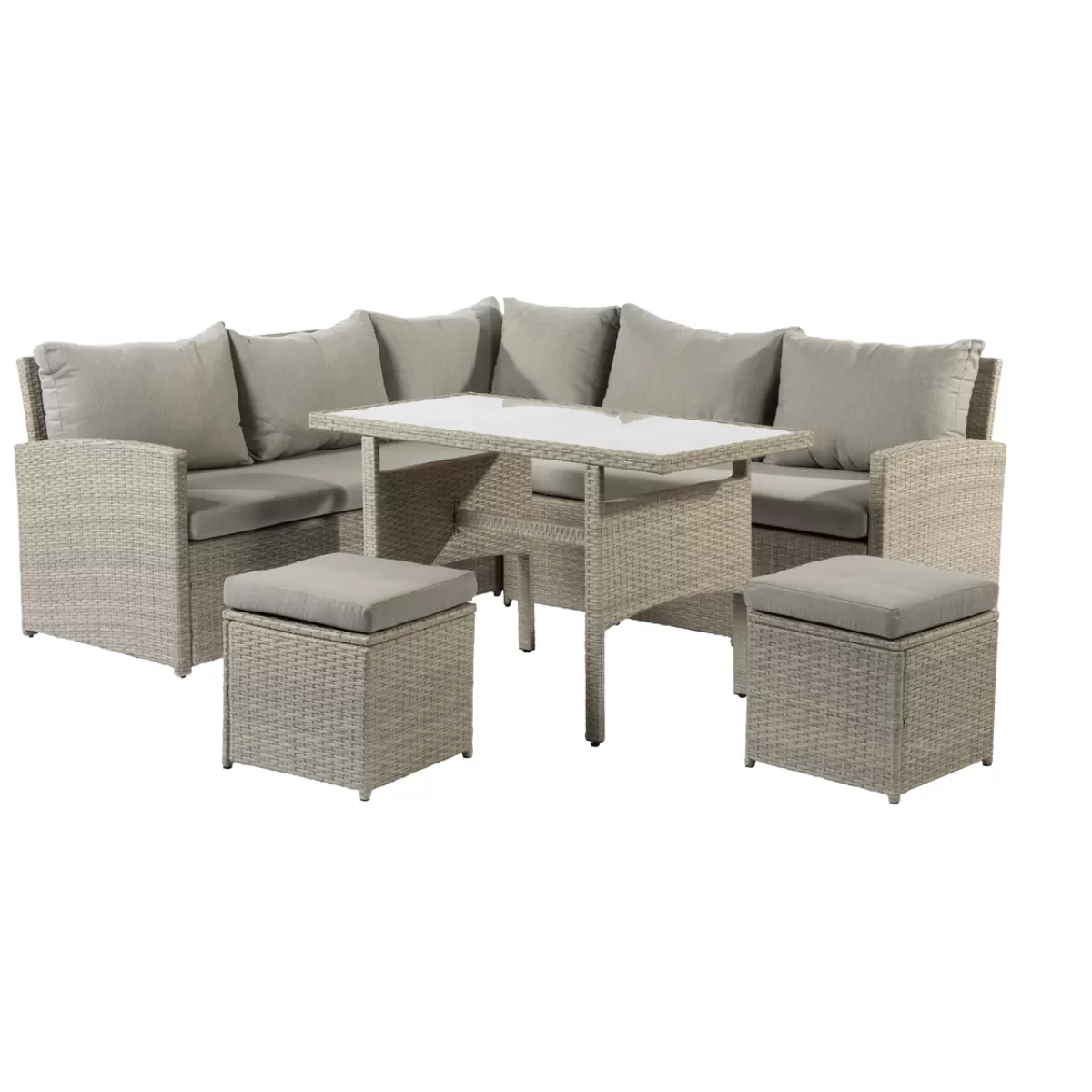 Brico Loungesets-Central Park Dining Loungeset Rochelle Creme 5 Stuks