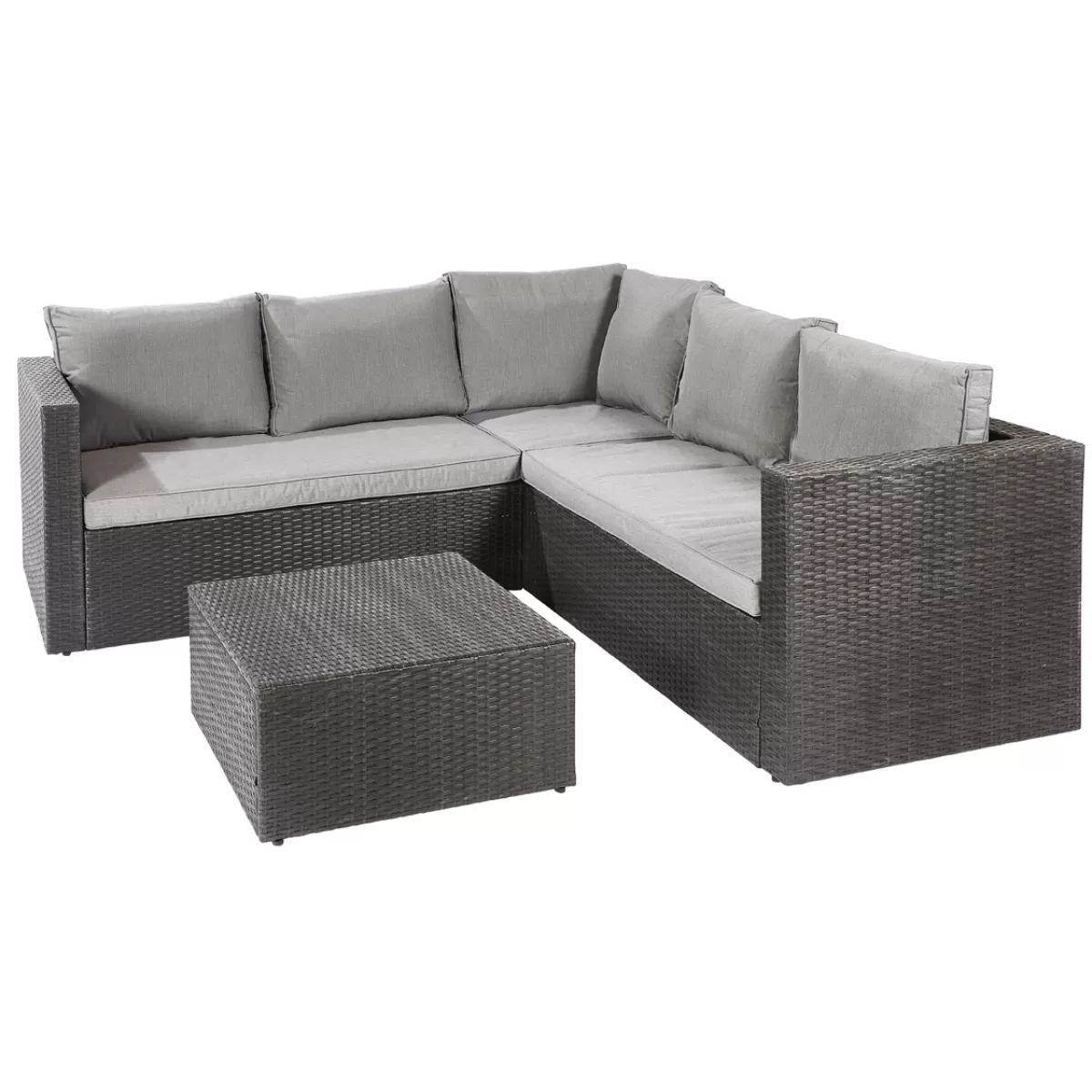 Brico Loungesets-Central Park Hoekbank Loungeset Alea Grijs Staal/Wicker 3 Stuks