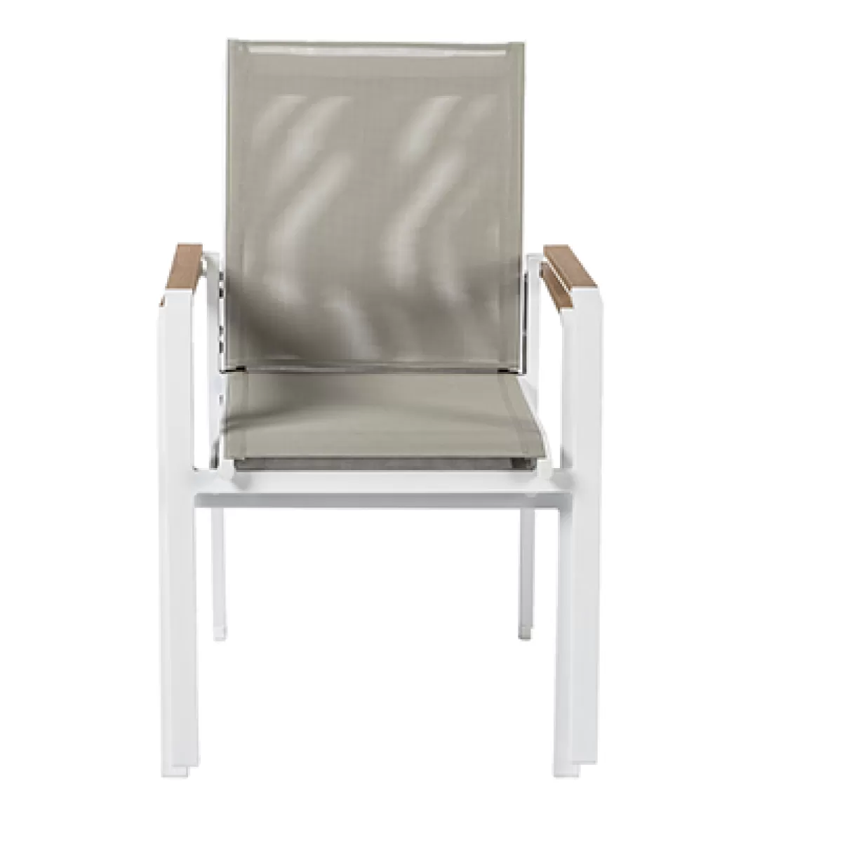 Brico Tuinstoelen-Central Park Tuinstoel Bonifacio Stapelbaar Aluminium/Textileen Taupe