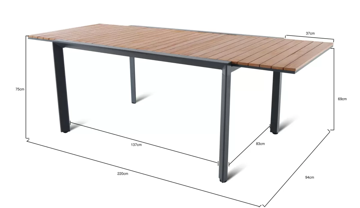 Brico Tuintafels-Central Park Tuintafel Analee Uitschuifbaar 146/219X90Cm