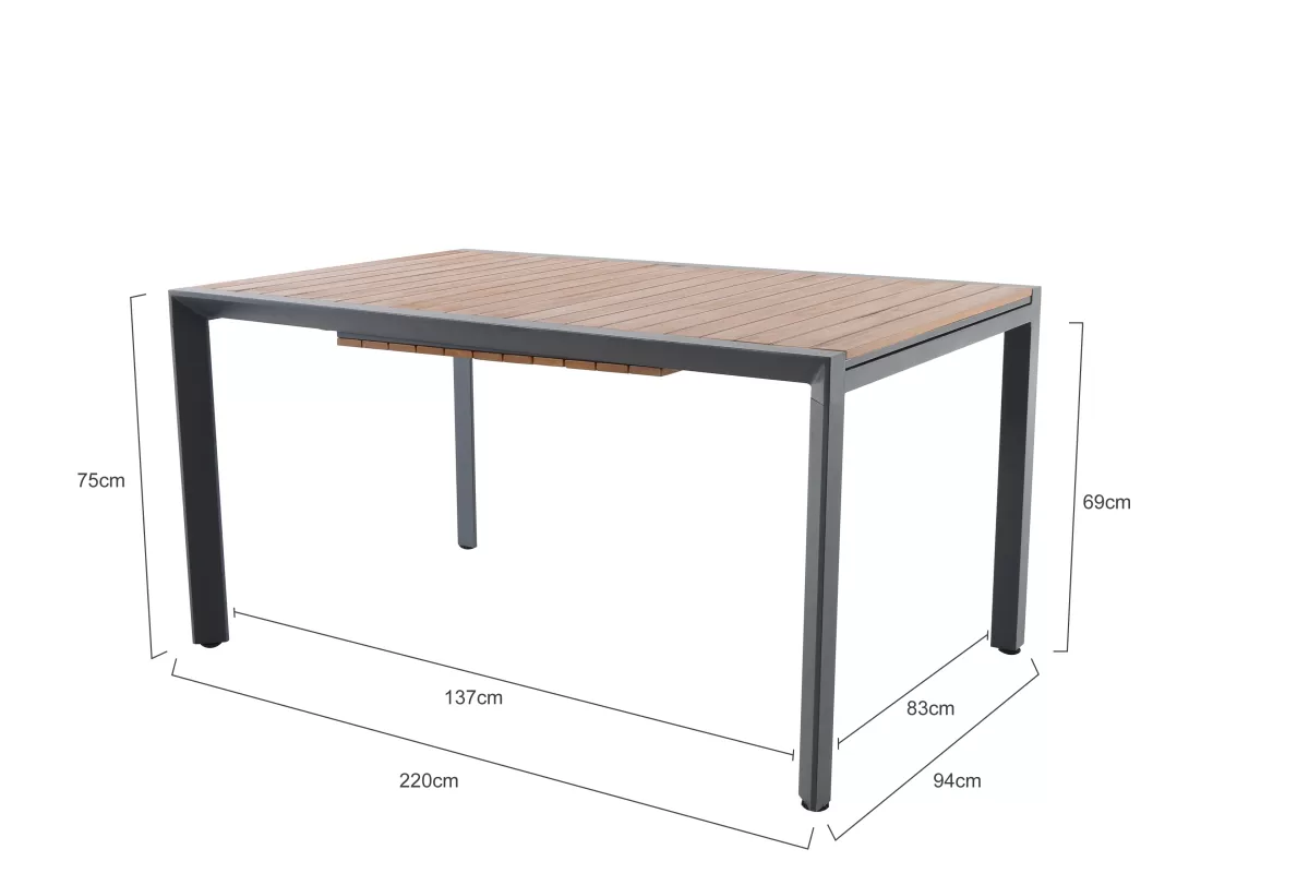 Brico Tuintafels-Central Park Tuintafel Analee Uitschuifbaar 146/219X90Cm