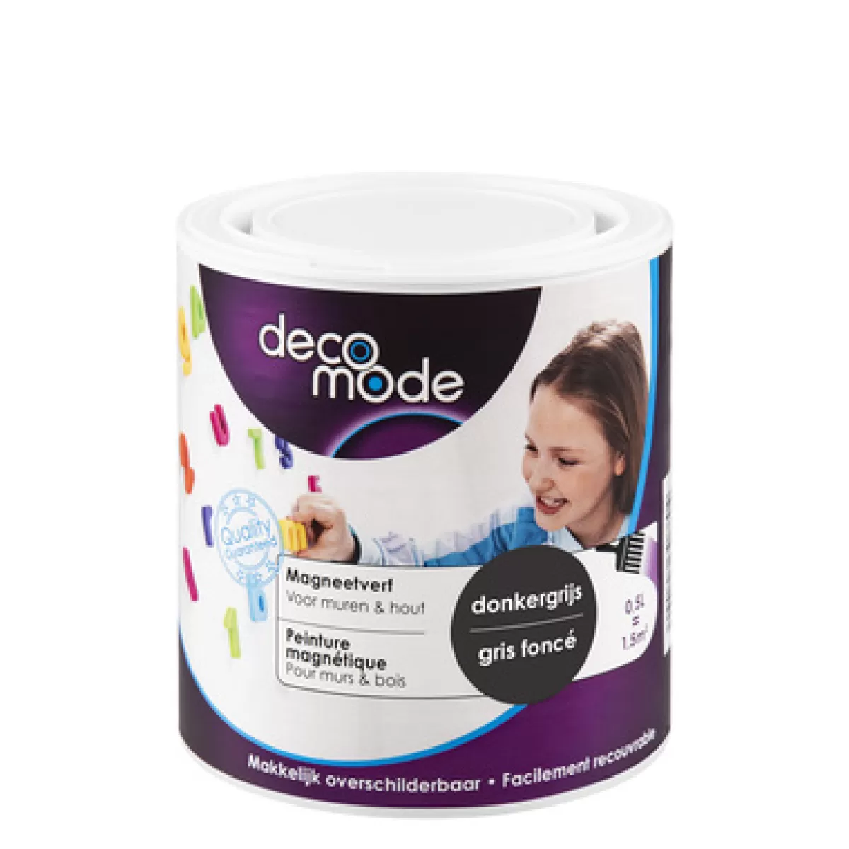 Brico Decoratieve Verf-Decomode Magneetverf Muur & Hout Donkergrijs Mat 500Ml