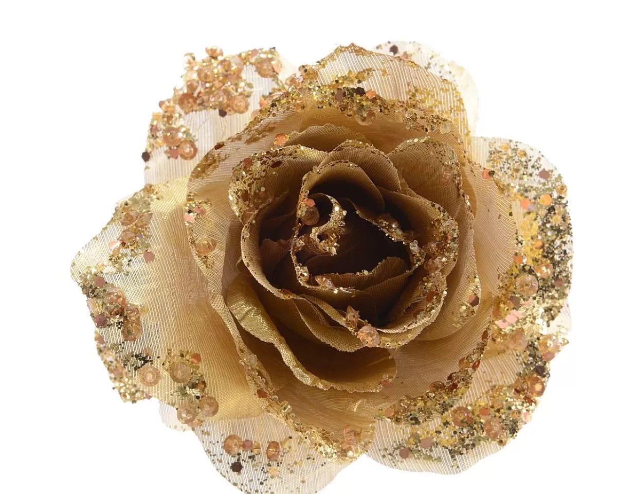 Brico Decoris Bloem Op Clip Goud 14 Cm Shop