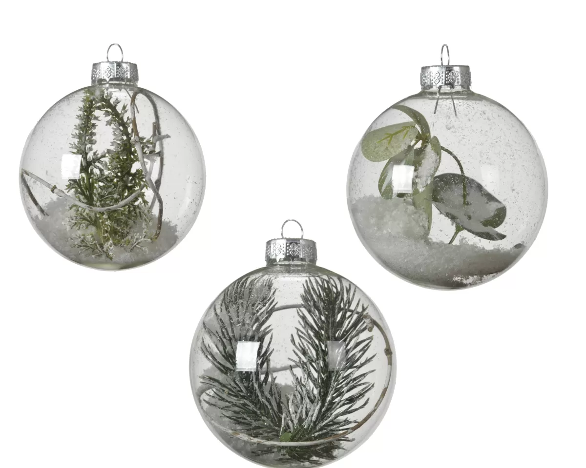 Brico Decoris Kerstbal Sneeuw Glas O8Cm Diversen Clearance