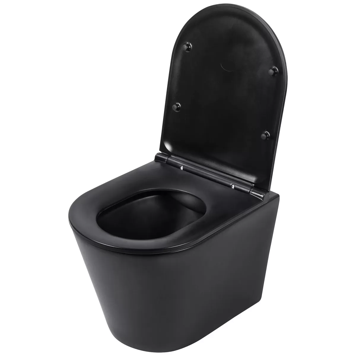 Brico Differenz Hangtoilet Mat Zwart | Soft-Close & Quick Release Toiletzitting | Randloos Toiletpot Best Sale