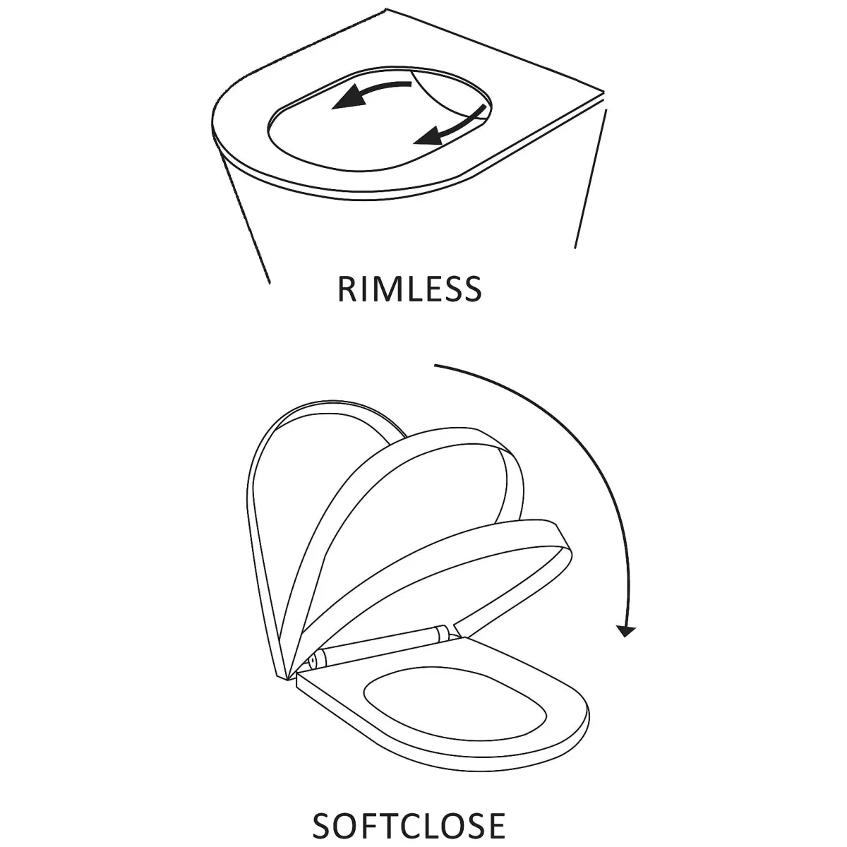 Brico Differenz Hangtoilet Mat Zwart | Soft-Close & Quick Release Toiletzitting | Randloos Toiletpot Best Sale