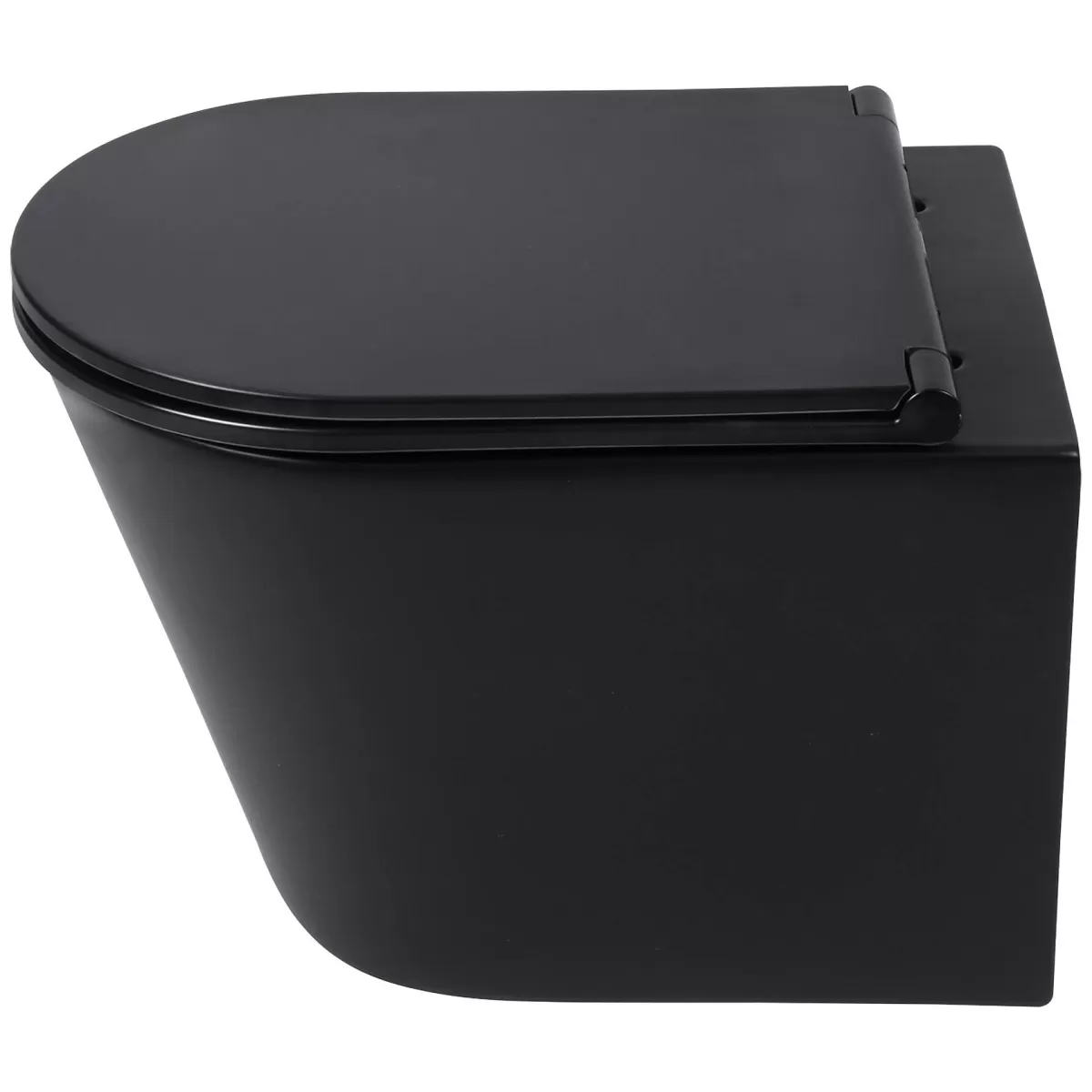 Brico Differenz Hangtoilet Mat Zwart | Soft-Close & Quick Release Toiletzitting | Randloos Toiletpot Best Sale