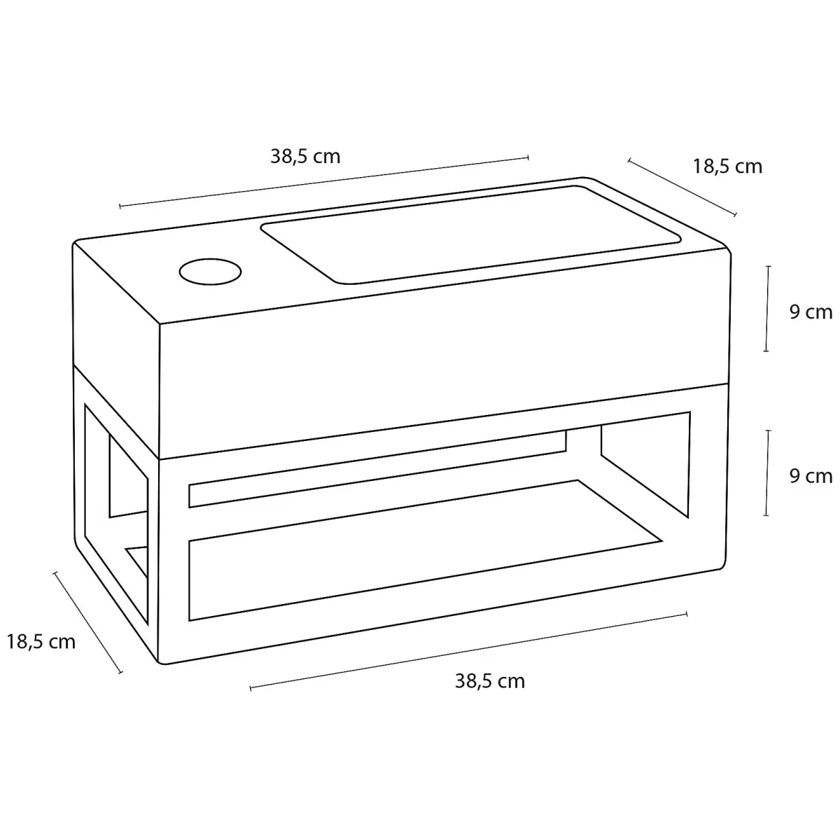 Brico Differnz Fonteinset/Handdoekrek Jukon Beton Grijs/Zwart 38,5Cm Online