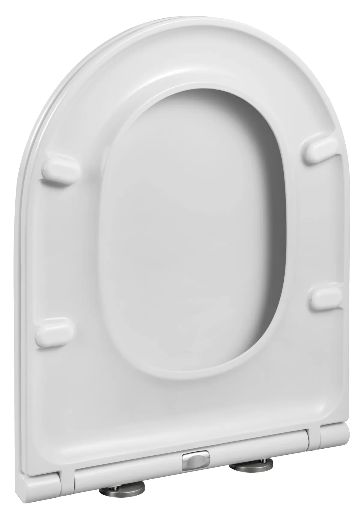 Brico Duneo - Wc-Zitting In Thermohardende Kunststof - Inox Scharnieren - Afklikbaar Met 1 Knop - Soft Close Sluiting - Anti-Bacterieel - D-Vorm - Vorm Aangepast Aan Rechte Wc-Potten - Extra Plat Ontwerp Cheap