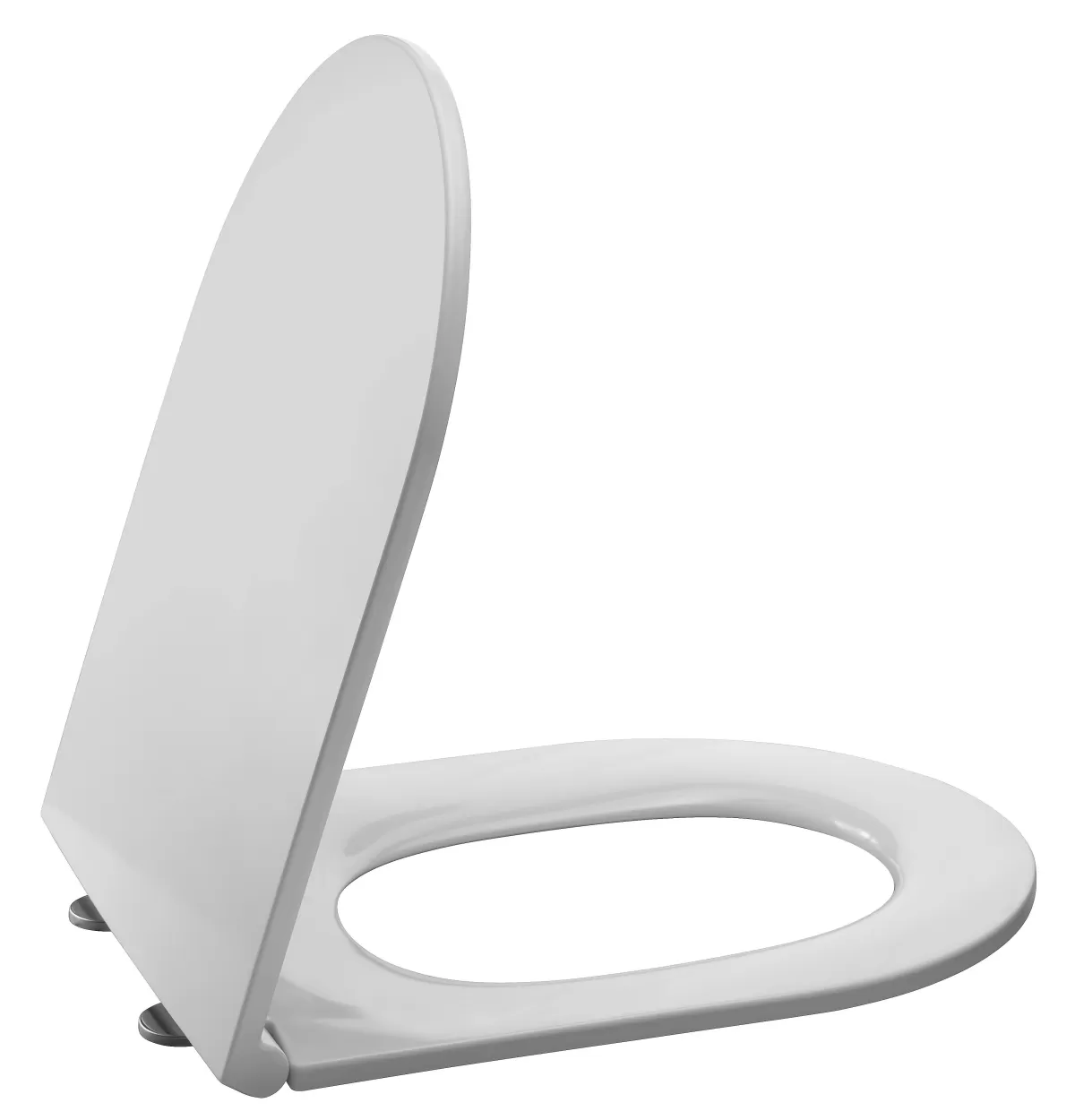 Brico Duneo - Wc-Zitting In Thermohardende Kunststof - Inox Scharnieren - Afklikbaar Met 1 Knop - Soft Close Sluiting - Anti-Bacterieel - D-Vorm - Vorm Aangepast Aan Rechte Wc-Potten - Extra Plat Ontwerp Cheap