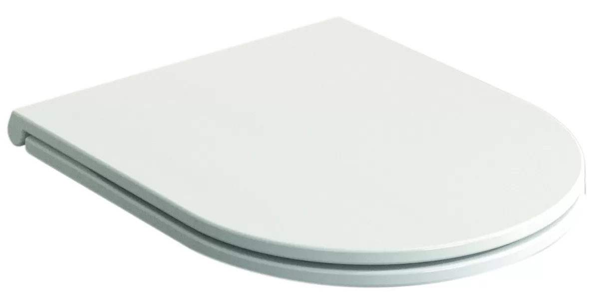 Brico Duneo - Wc-Zitting In Thermohardende Kunststof - Inox Scharnieren - Afklikbaar Met 1 Knop - Soft Close Sluiting - Anti-Bacterieel - D-Vorm - Vorm Aangepast Aan Rechte Wc-Potten - Extra Plat Ontwerp Cheap