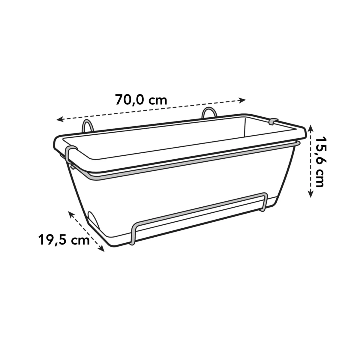 Brico Plantenpotten En -Bakken-Elho Balkonbak Barcelona 70Cm Antraciet