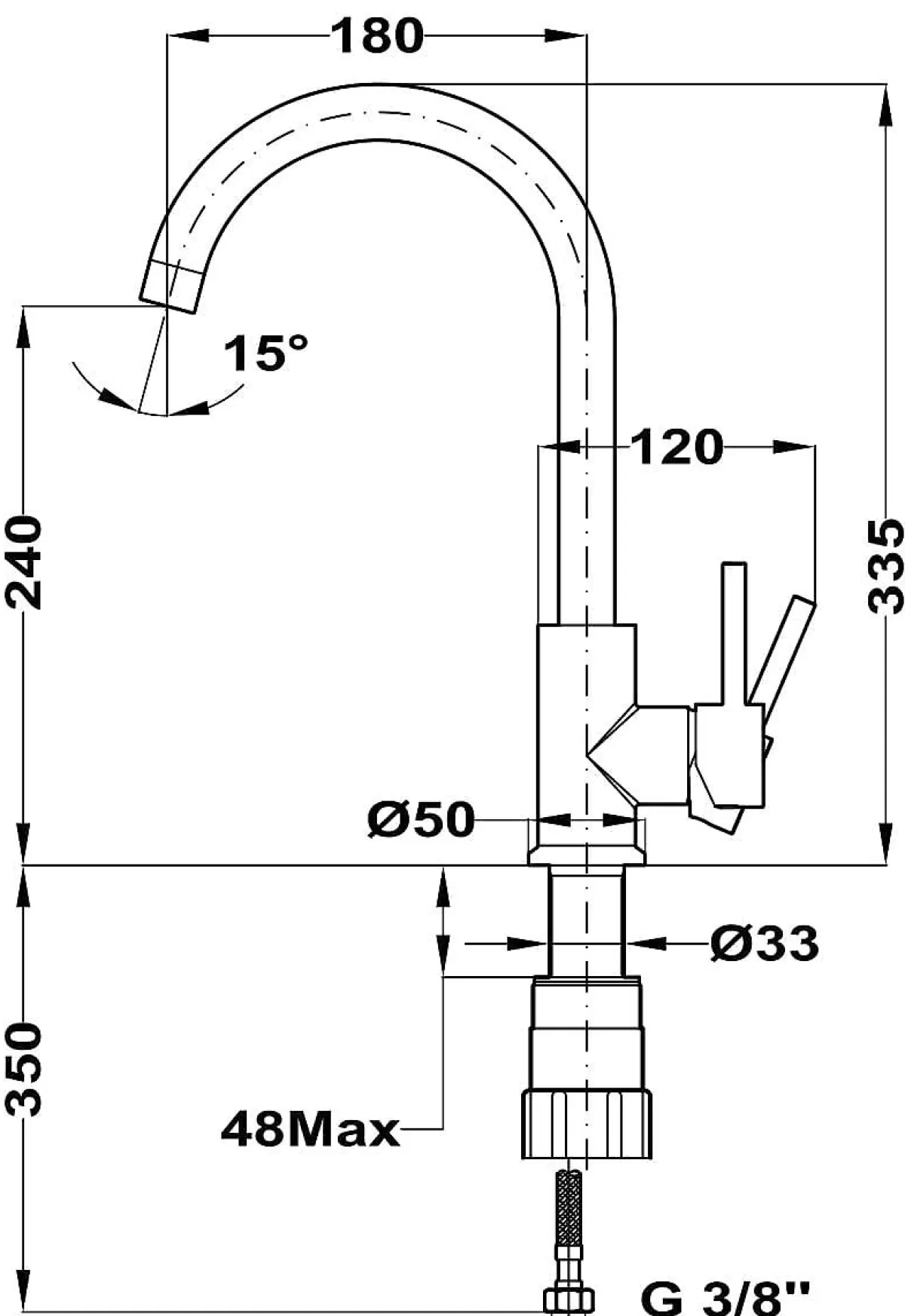 Brico Essebagno Keukenkraan Kiwo Wit Clearance