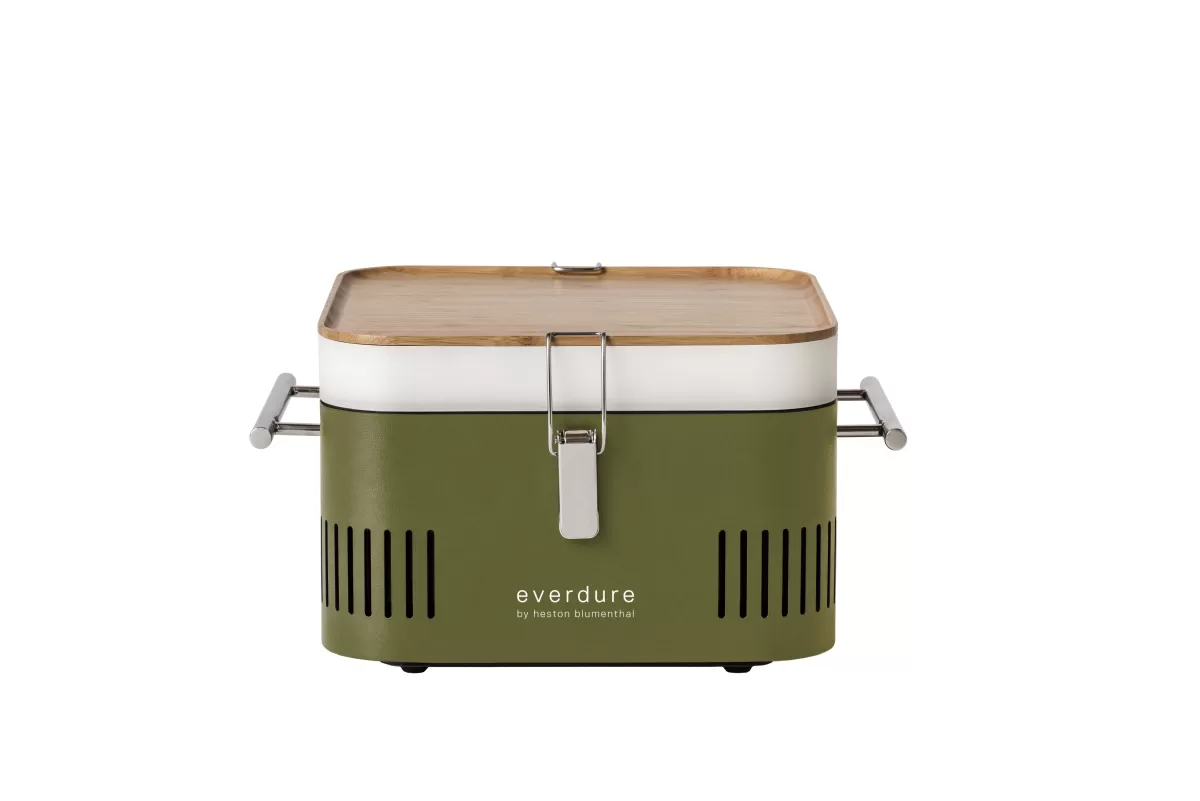 Brico Houtskool Barbecue-Everdure Cube Houtskool Barbecue Khaki 38,4X31,6X22,4Cm