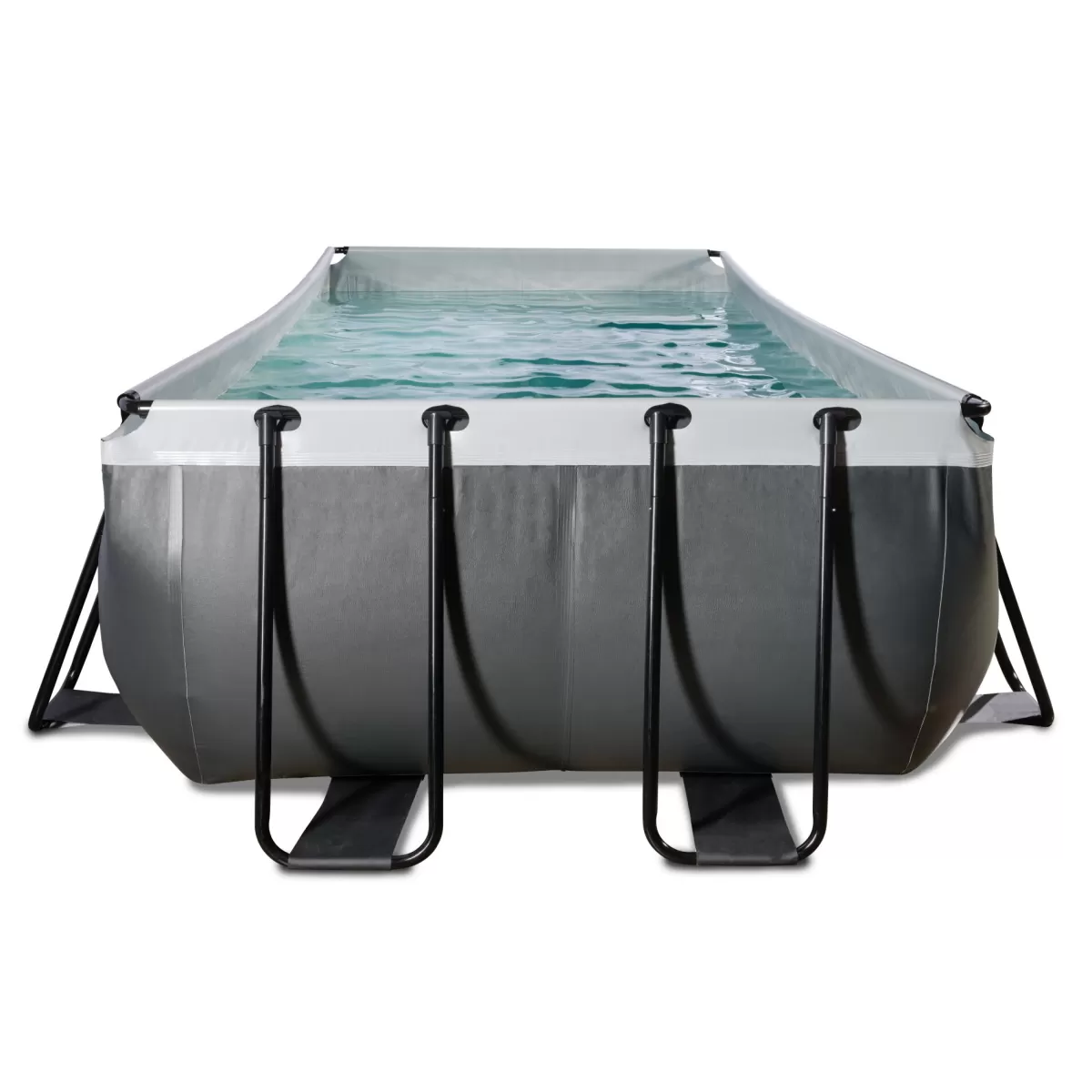 Brico Opzetzwembaden Met Pomp-Exit Black Leather Opzetzwembad Met Filterpomp Zwart 400X200X122Cm