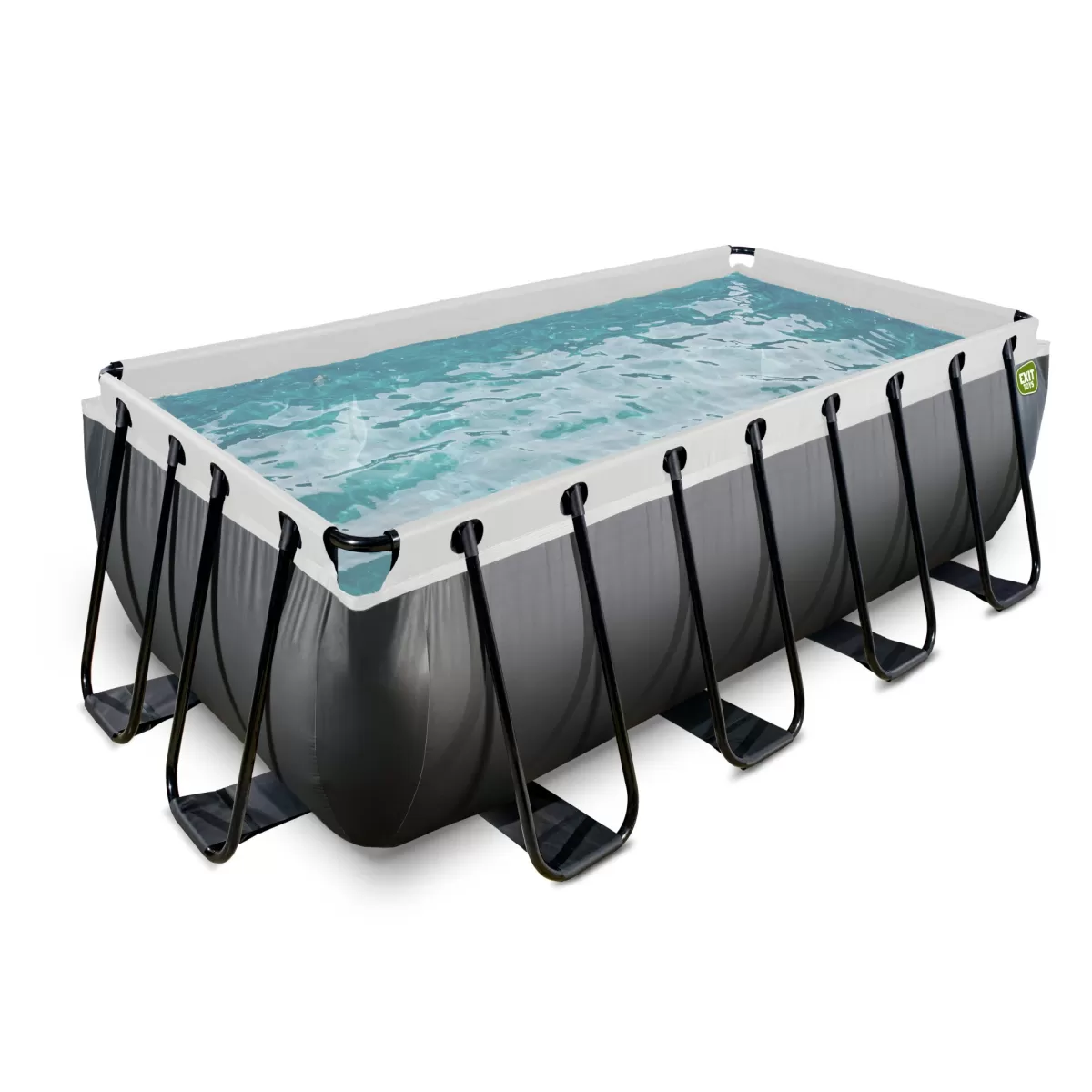 Brico Opzetzwembaden Met Pomp-Exit Black Leather Opzetzwembad Met Filterpomp Zwart 400X200X122Cm