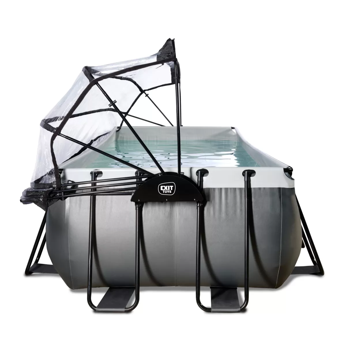 Brico Opzetzwembaden Met Pomp-Exit Black Leather Opzetzwembad Met Overkapping En Zandfilter- En Warmtepomp Zwart 400X200X122Cm