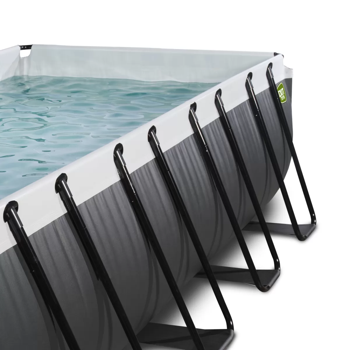 Brico Opzetzwembaden Met Pomp-Exit Black Leather Opzetzwembad Met Overkapping En Zandfilter- En Warmtepomp Zwart 400X200X122Cm